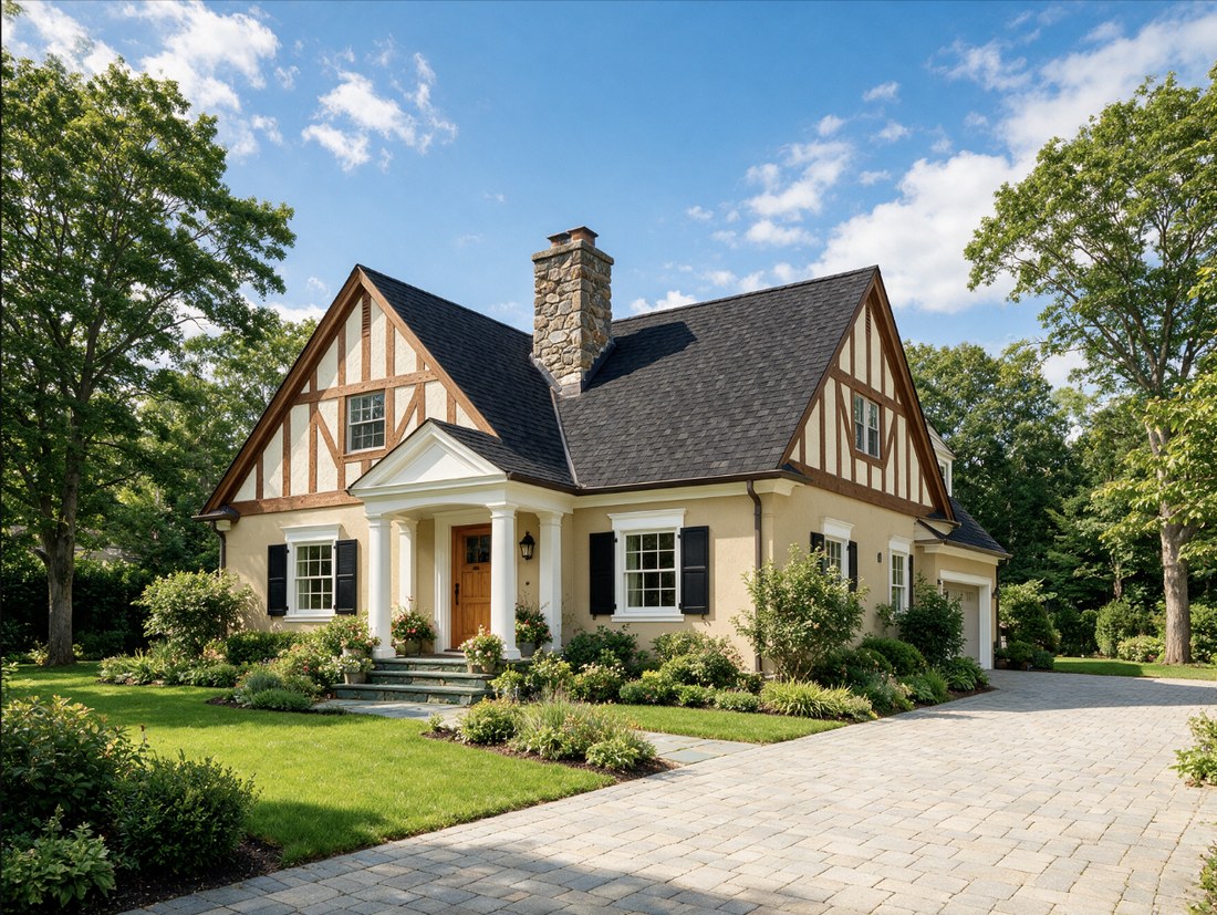 Bright daytime photo of a Nassau County colonial-style home